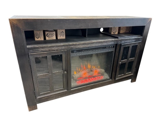 Electric Fireplace and Cabinet, Heats Great, You can also choose to have the fire on and no heat or