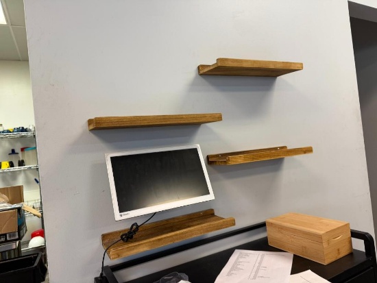 Four Floating Wood Shelves