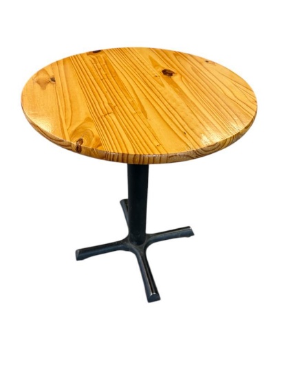 Solid Wood Round Restaurant Table, 24in Diameter, 30in H, Very Nice Looking Solid Wood Top Tables