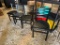 Lot of Four, Metal Ladder Back Restaurant Chairs w/ Cushioned Seat, All for One Bid
