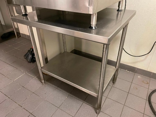 Stainless Steel Prep Table w/ Lower Shelf, NSF, 36in x 30in x 36in H