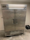 True T-49-HC 54in Two Section Stainless Steel Reach-In Refrigerator, (2) Right Hinge Solid Doors,