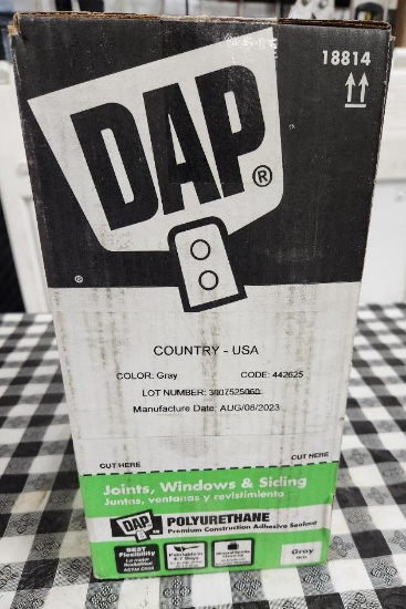 Case of 12, DAP Gray Polyurethane Premium Construction Adhesive Sealant, (12) 10.1oz Cartridges