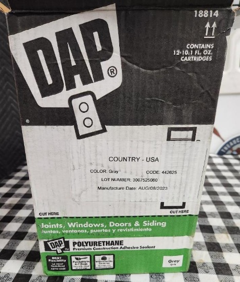 Case of 12, DAP Gray Polyurethane Premium Construction Adhesive Sealant, (12) 10.1oz Cartridges