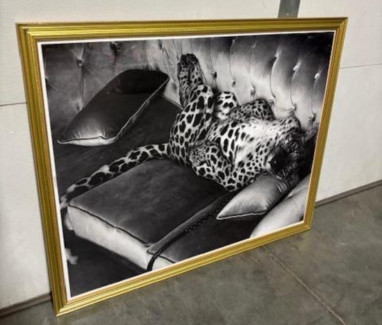 Framed Leopard Photo, 34in x 28in