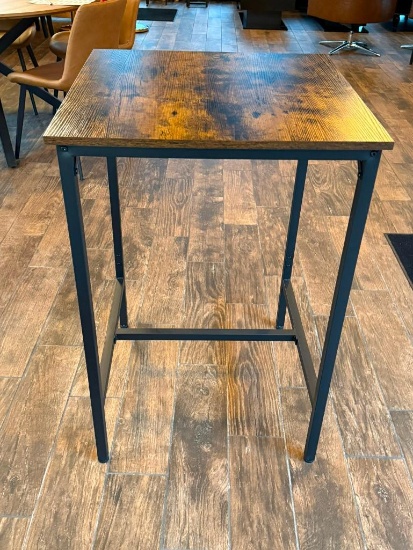 Modern Style Wood Top Iron Frame High-Top Table, 36in H x 24in x 24in by Zhengzhou Hanzhouboyang