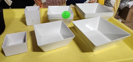 Lot of 13 Square Display Bowls