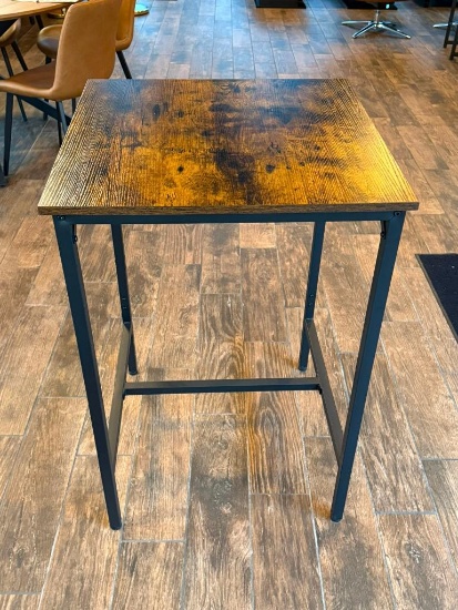 Modern Style Wood Top Iron Frame High-Top Table, 36in H x 24in x 24in by Zhengzhou Hanzhouboyang