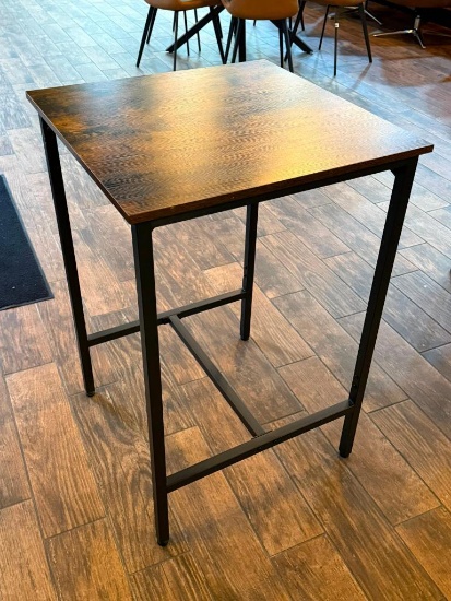 Modern Style Wood Top Iron Frame High-Top Table, 36in H x 24in x 24in by Zhengzhou Hanzhouboyang