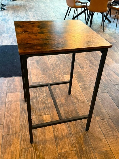 Modern Style Wood Top Iron Frame High-Top Table, 36in H x 24in x 24in by Zhengzhou Hanzhouboyang