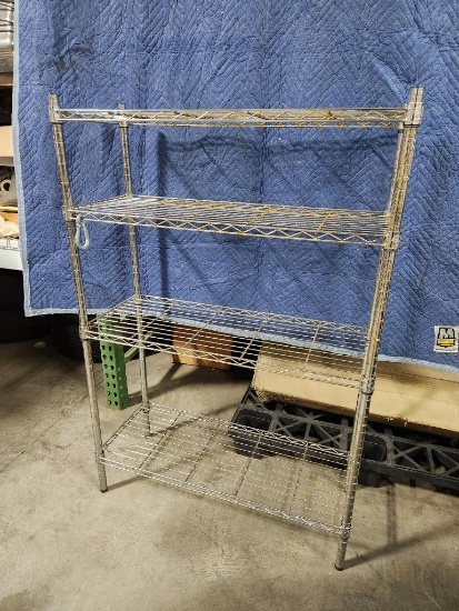 Commercial Steel Restaurant Shelving Unit, 55in H x 36in W x 14in D