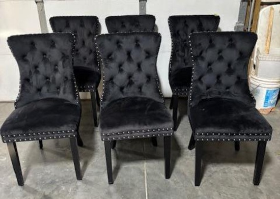 Six Velvet Style Dining Chairs