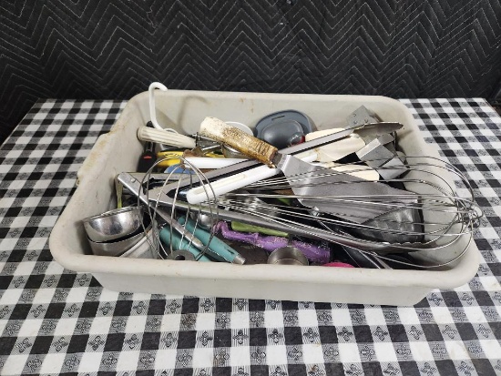 Large Tub of Kitchen Utensils