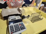 Adding Machine and Office Trays