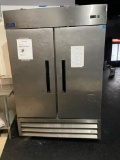 Arctic Air Commercial Stainless Steel 2-Section, 2-Door Reach-In Freezer Model AF49EZ, Mobile Base