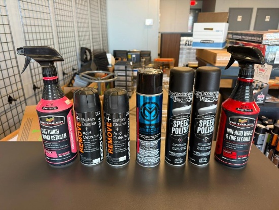 Chain Lubricant, 2 bottles of speed polish +2 bottles of Battery Cleaner & Acid Detector