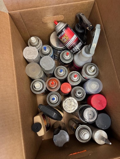 Box of Misc Paints & Polishes