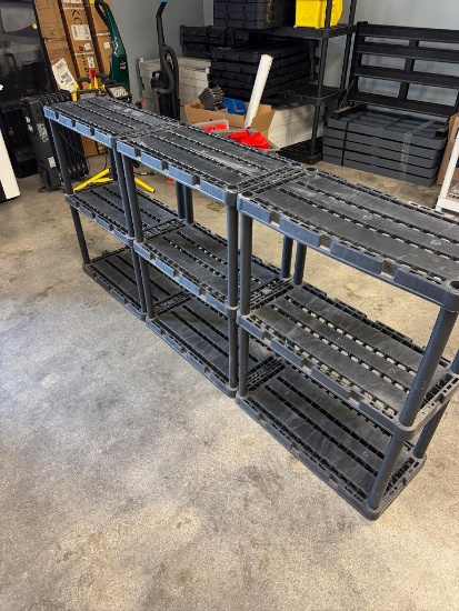 Used Plastic Shelving 3 shelves - 3 Sets