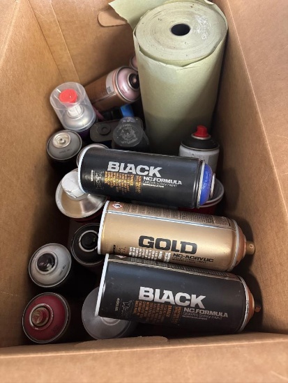 Box of Misc High End Spray Paint