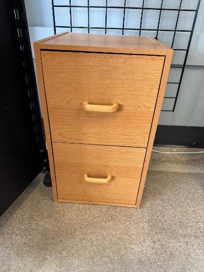 Wooden Two-Drawer Filing Cabinet