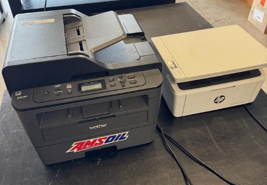 Two Used Printers - Brother Laserjet Printer, Scanner, Copier & Fax Machine & HP Laserjet Printer &