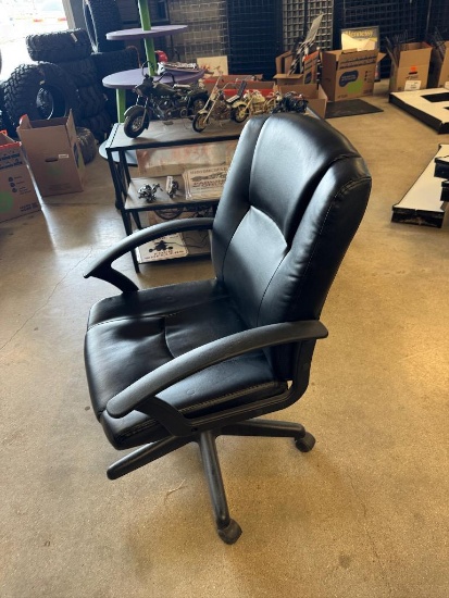 Used Rolling Black Office Chair- Missing One Wheel