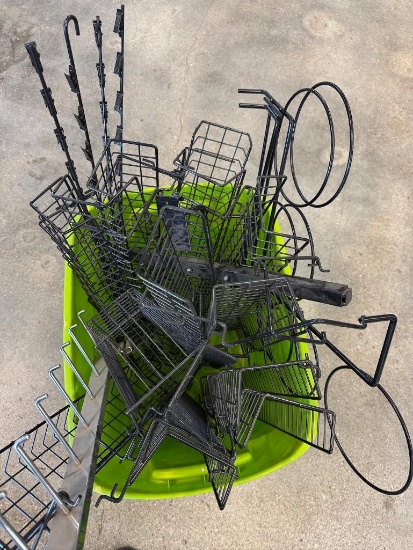 Tote of Gridwall Accessories - shelves, strip clips etc