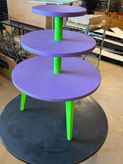 3 Tier Purple & Green Table