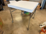 Used White Square Rolling Table