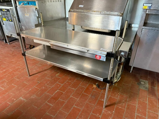 Commercial 2-Shelf Kitchen Line Shelf w/ Warming Lamp and Ticket Holder, 48in