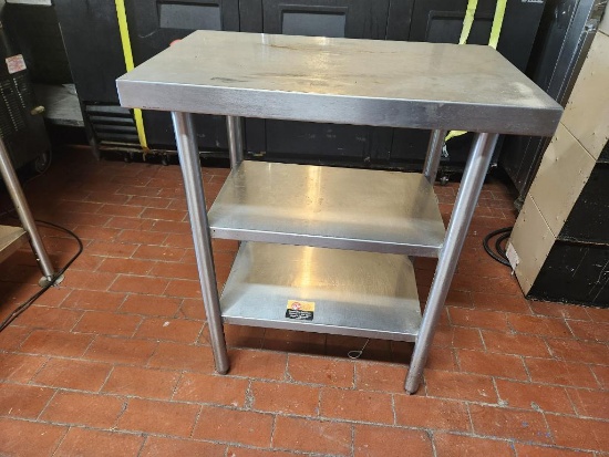 Stainless Steel Prep Table w/ 2 Lower Shelves, 30in x 18in x 36in