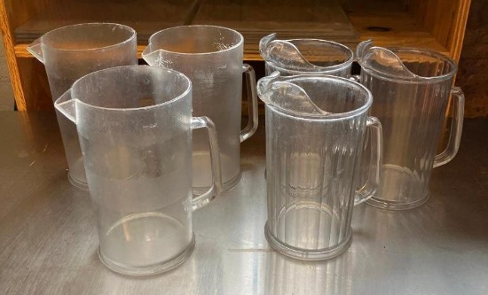 Lot of 6, Plastic Beer Pitchers