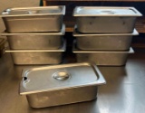 Lot of 7, 1/3 Size Steam Pans w/ Lids