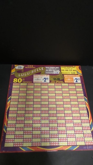 LU LU Belle Unused Punchboard