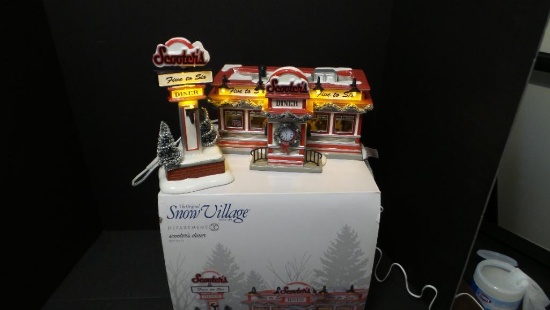 Dept 56 - Snow Village - Scooters Diner- With Rotating Sign- 2020 Release - LIGHT UP - ( 9 of 9 Dept