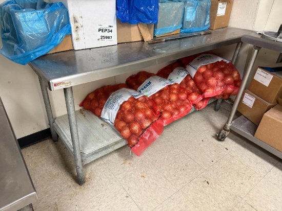 Stainless Steel Prep Table w/ Lower Shelf, 72in x 30in