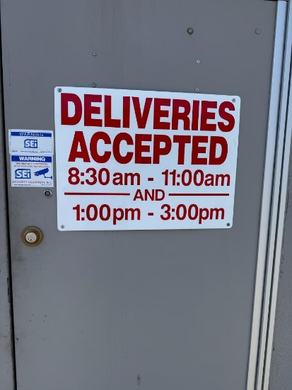 Deliveries Accepted Sign