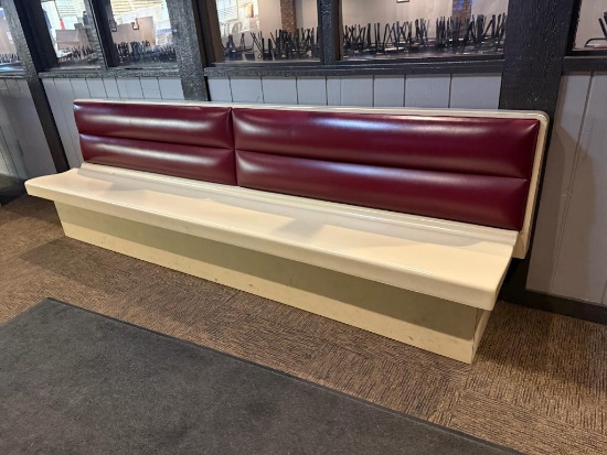 Double Flush Mount Booth, Plastic Base, Padded Back, 10ft Long