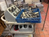 Large Group of Silverware, w/ Caddy & Flatware Rack