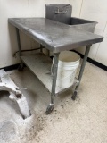 Stainless Steel Prep Table w/ Lower Shelf, Mobile Base