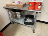 Stainless Steel Prep Table w/ Lower Shelf, Mobile Base