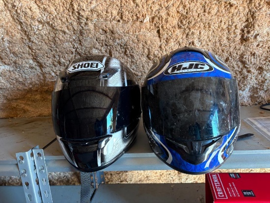 Two Motorcycle Helmets, Large & Medium