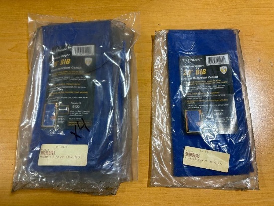 Lot of 4, New, Tillman Medium Weight 20in BIB Flame Retardant Cotton, No. 9120 - Royal Blue, Aprons
