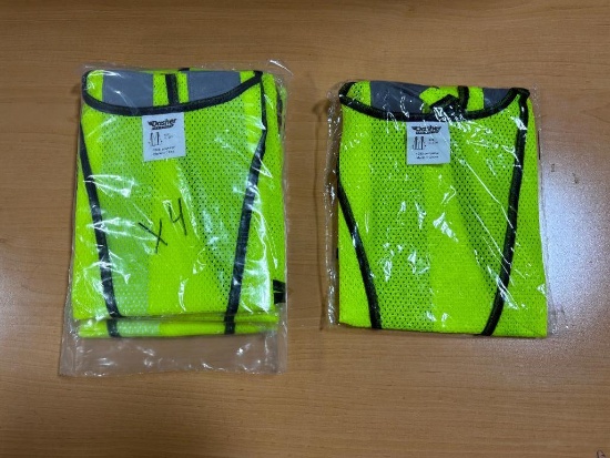 Lot of 4, New, Dasher Size XL-XXXL Fluorescent Yellow & Reflective Safety Vests