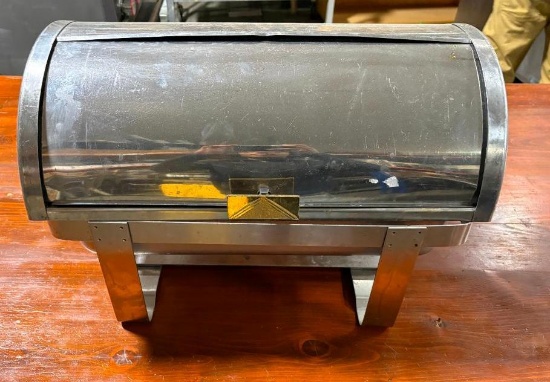 Full-Size Commercial Curved Roll-Top Dome Catering Chafing Pan Set