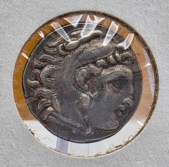 Ancient Greek Silver Drachm Macedon Kings Alexander III (4.25g) Struck 336-323 BC, Price 1382