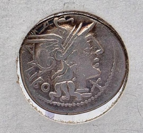 Ancient Roman Silver Denarius Quintus Marcius Libo Roma 148 BC, RBW915