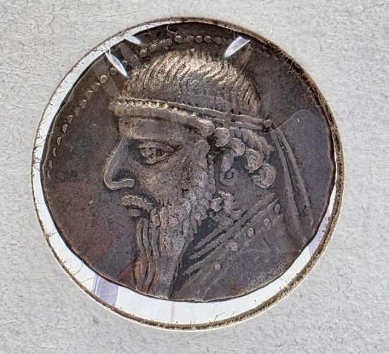 Ancient Parthian Silver Drachm Mithradates II Struck 123-88 BC, Sell.27.1