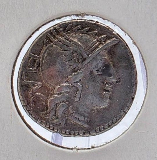 Ancient Roman Silver Denarius L Rutilius Flaccus Struck 77 BC, Rutilia 1a