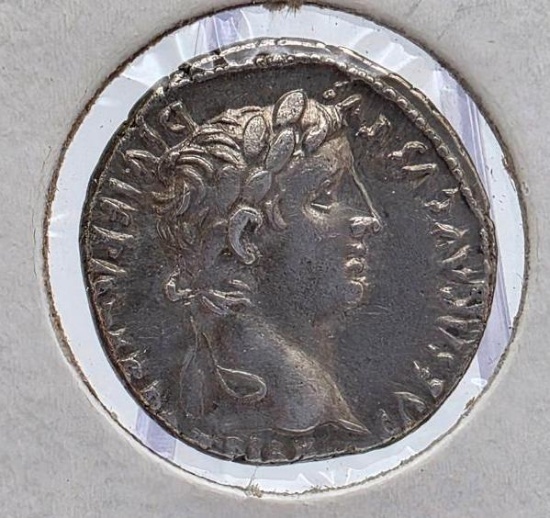 Ancient Roman Silver Denarius Augustus Struck 27 BC - 14 AD, RSC 43a